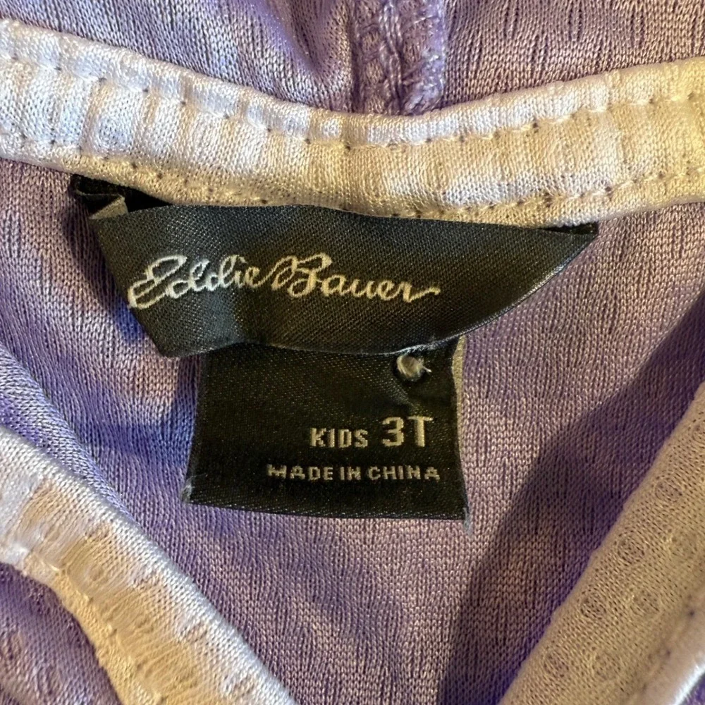Eddie Bauer Kids 3T Purple Mesh Short Sleeve Hooded‎ Cover-Up Dress RN157622